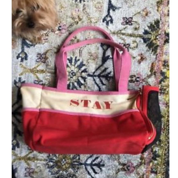 RARE kate spade fuchsia red small pet dog carrier - Picture 3 of 8